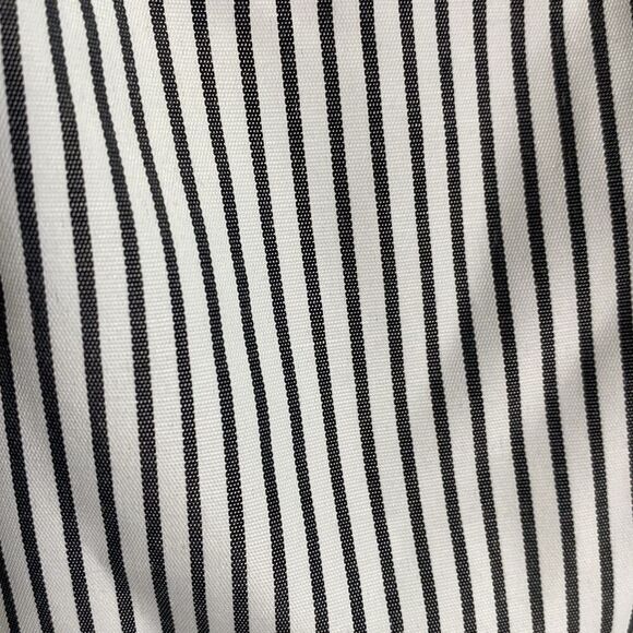 MAIN STRIP Off Shoulder Ruffle Sleeve Dark Gray White Stripe Top Size Large - Picture 4 of 5